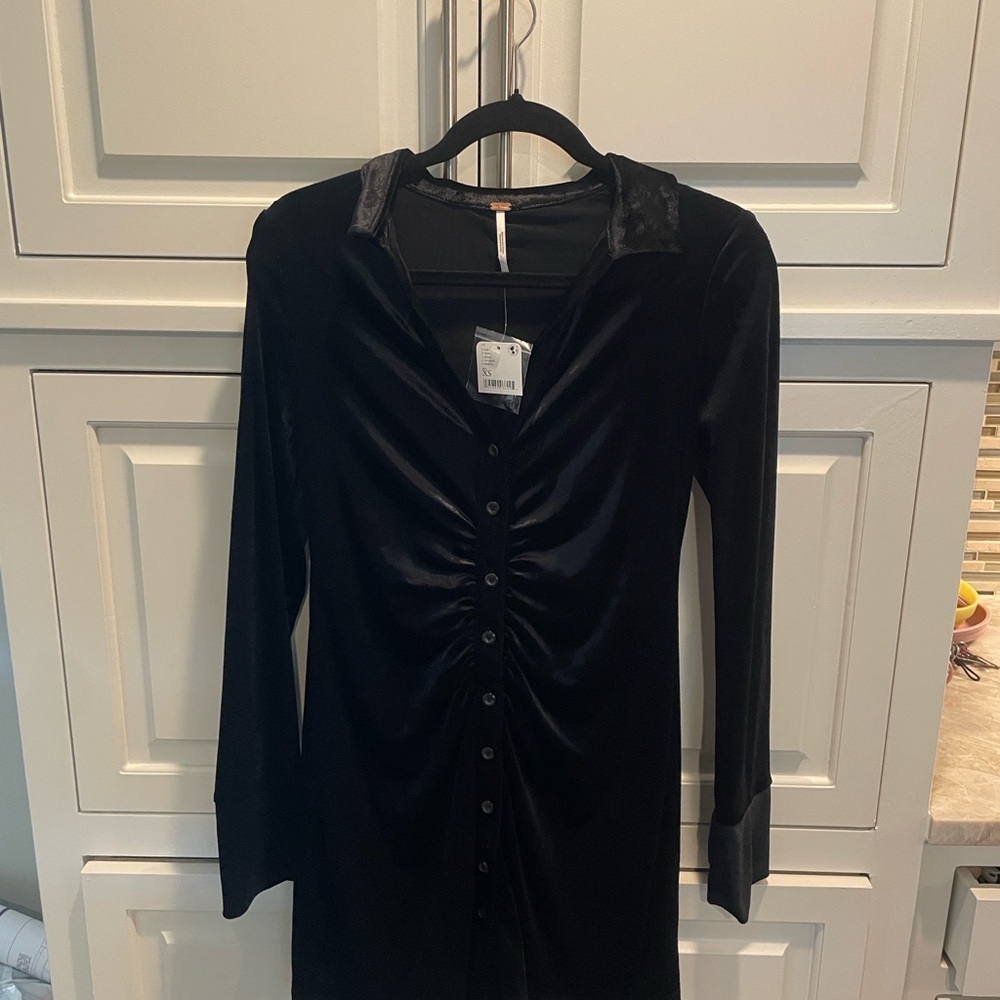 Free People Black Long Sleeve Dress